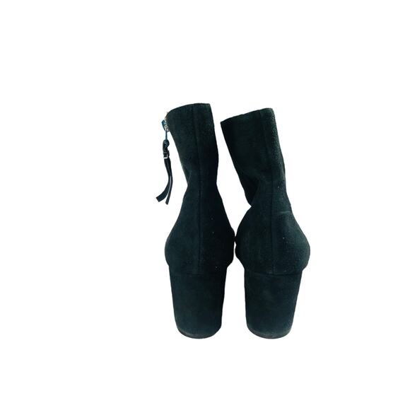 Michael Kors Womens Dawson Bootie Heeled Black Suede Leather Zip Boots 9.5 - Picture 7 of 10